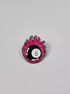 Magic 8-Ball On A Hot Pink Flaming Background Lapel Pin • $9.45