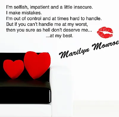 Marilyn Monroe Wall Stickers Quotes Art Decals W50 • £19.99