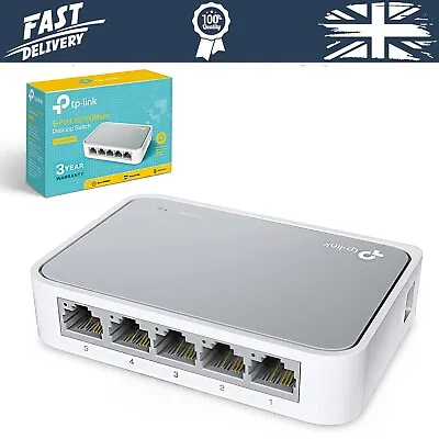 TP-LINK 5 Port Fast Ethernet Switch LAN Network RJ45 Splitter Hub Wired NEW • £17.35