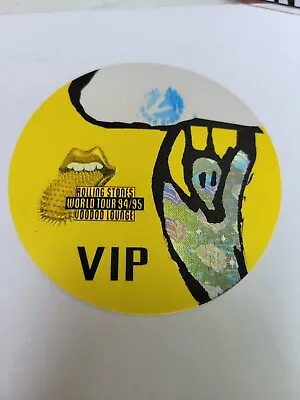   Rolling Stones Voodoo  Lounge World Tour  1994-95 VIP Pass / Sticker Yellow • $25