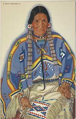 Julia Wades In The Water Blackfeet Indian Woman Montana - Postcard • $13.95