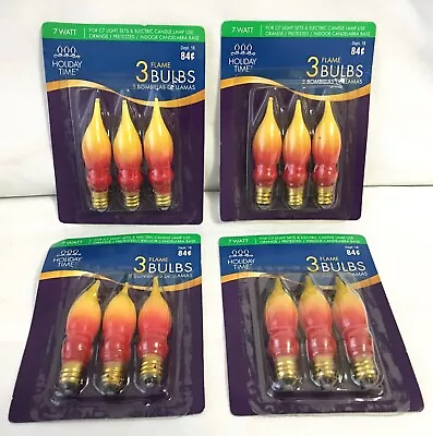 FLAME BULBS C7 Holiday Time LOT 12 Vintage Christmas Lights NOS Orange Yellow • $9