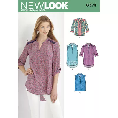 NEW LOOK Sewing Pattern 6374 Misses Ladies Women TunicBlouse  10-12-14-16-18-22 • £8.97