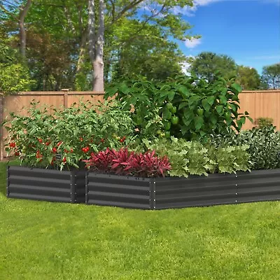 Livsip Garden Bed Garden Fence Raised Planter X 2 Galvanised Steel 210x90x30CM • $95.90