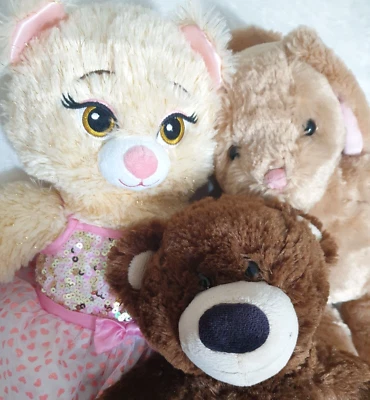 £12 • Buy 3 X Build A Bear Disney Beauty & The Beast Princess Belle, Rabbit And Brown Ted