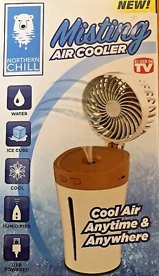 Northern Chill Rechargeable Misting Air Cooler Fan White/Brown Games Outdoors.. • $19.72