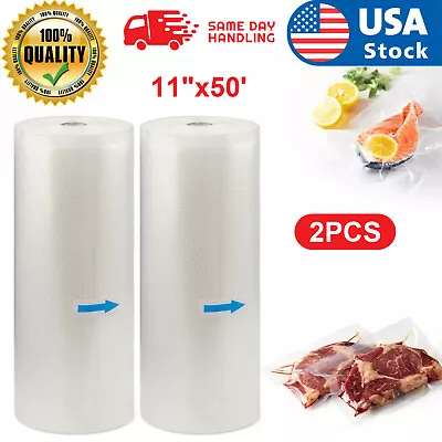 $21.59 • Buy Vacuum Sealer Bags 2-11 X50' Rolls Food Magic Seal Storage! Great $$saver!