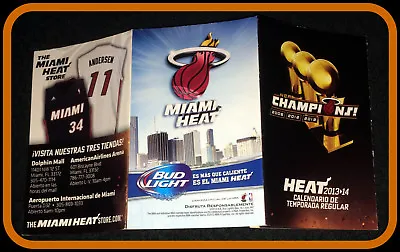 2013-14 Miami Heat Bud Light Champions Basketball Pocket Schedule Free Shipping • $2.99