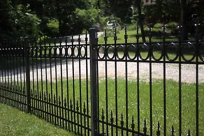 Solid Wrought Iron Fence Panels With 6  Rings With 18  Sub-pic: Delivery Below • $270