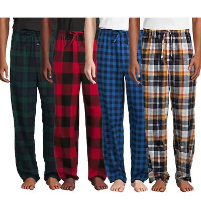 Mens Flannel Pyjama Bottoms Nightwear Trouser Check Cotton Plaid PJ Pants Lounge • £6.99