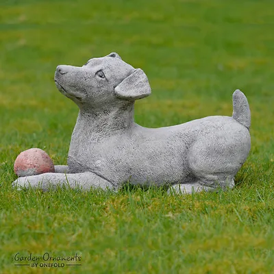 Jack Russell Hand Cast Stone Outdoor Garden Ornament Dog Statue Gift Decor • £56.60