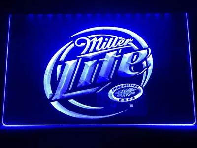 Miller Lite Beer Led Neon Light Sign Bar Pub Man Cave Decoration Sport Gift Sale • $24.89
