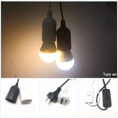 E27 Hanging Lamp Light Cable Cord Bulb Holder Socket Base With Switch 1.8Meter • $12.99