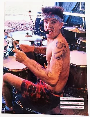 Motley Crue Tommy Lee Live~orig 1992 Poster~vtg Print Magazine Pinup Clipping • $14.99