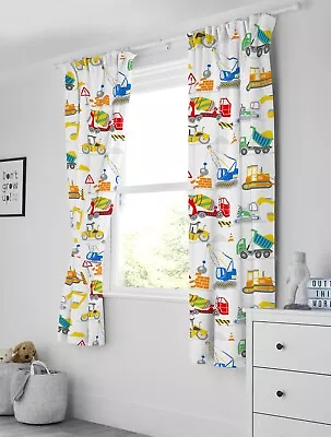 Bloomsbury Mill Construction Vehicles Childrens Curtains Bedroom Kids Pair • £34.99