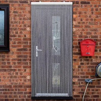  Vermatik Metal Fly Screen Door Curtain Aluminium Chain Outdoor Insect Repellent • £69.95