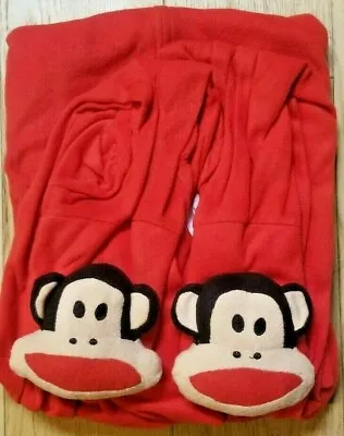 £32.72 • Buy RED PAUL FRANK Baby MONKEY Adult FOOTED Fleece Pajamas L One Piece FOOTIES