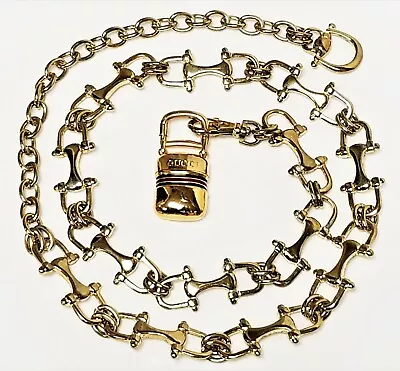 Vintage 1970's GUCCI Bridle Bit Gold Plated Adjustable BELT Hidden Box Charm • $1351.04