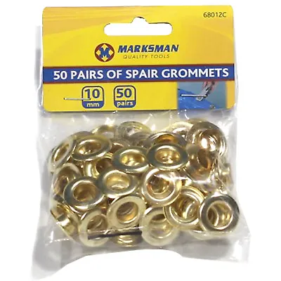 Good Quality Brass Coated Eyelets W/washer Grommets Gold 10mm  • £3.49