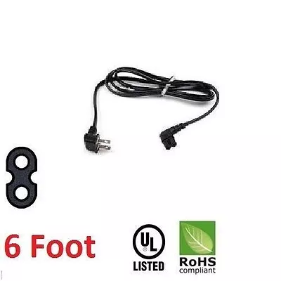 6 Foot Angled 2 Prong Replacement CBF Power Cord For Samsung TV P/N 3903-001117 • $10.95