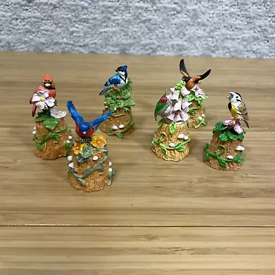 6 Vtg Miniature Birds Hand Painted Metal Alloy Figurines 1989 NAS Art Decoration • $25