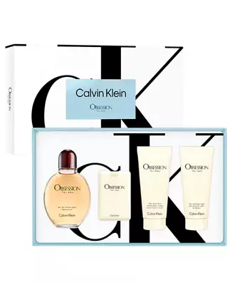 Calvin Klein Obsession 125ml EDT 100ml Shower Gel 100ml Aftershave Balm Men • £53.99