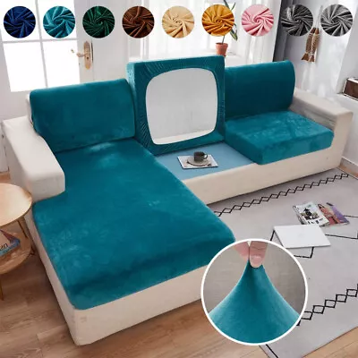 $19.99 • Buy Velvet Sofa Cushion Cover Stretch Anti-Slip Sofa Cover Couch L Shape Protector