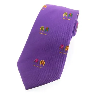 Purple Silk Horseracing Tie - Silks & Whip • £9.99