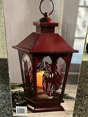 Decorative Lantern Owl With Timer Flameless Candle Using Battery -14.5” NIB • $29.99