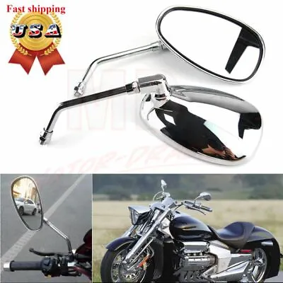 2x Chrome Teardrop Custom Rearview Mirrors For Harley Motorcycle Cruiser Chopper • $22.64