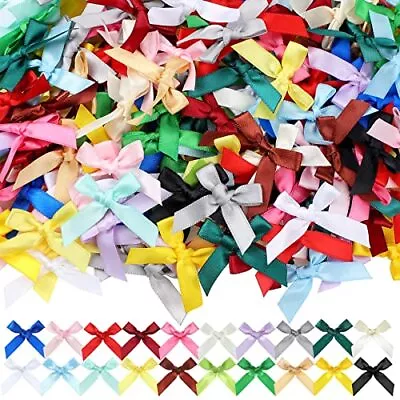 300 Pcs Mini Ribbon Craft Bows Small Multicolor DIY Craft Tiny Bows For • $13.41