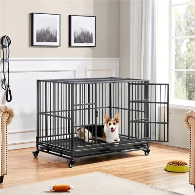 Collapsible Dog Crate 48'' XXL Heavy Duty Dog Cage W/Open Top For Large Dogs • $149.99