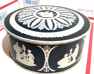 MCM Wedgwood Style Smith Crafted Chicago Cookie Or Fruit Cake Tin Metal Box • $8.95