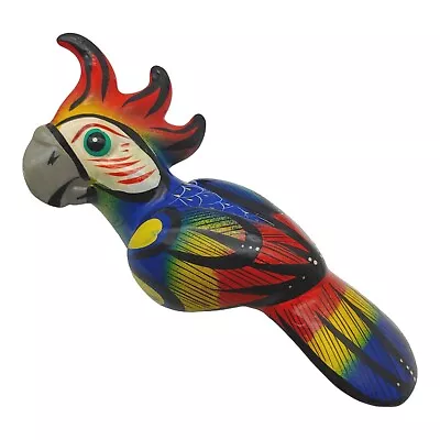 Mexican Folk Art Macaw Parrot Figurine - 9  Large Colorful Tropical Jungle Bird • $34.40