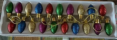 My Little Christmas  Mini Glitter Bulbs Christmas Tree Garland 72 Inches • $7.49