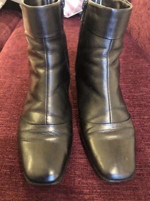£10 • Buy M & S Footglove Black Leather Boots, Size 6