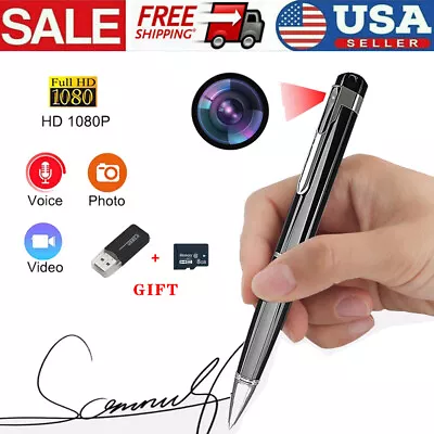 Hidden Cam Pocket Pen Camera HD 1080P Mini Body Video Recorder DVR Security US • $22.19
