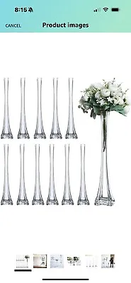 Pack Of 12 Eiffel Tower Vases Centerpiece For Flower Decoration. 20 Clear • $110