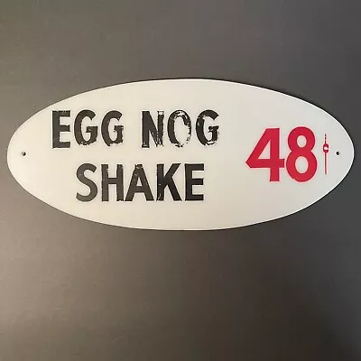 Vintage Ice Cream Parlor Oval Plastic Sign For Egg Nog Shake 49c • $95