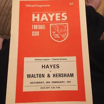 Hayes V Walton & Hersham - 1970/71 - Athenian League • £2.49