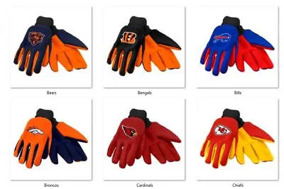 NFL Colored Palm Utility Gloves By Forever Collectibles -Select- Team Below • $13.99