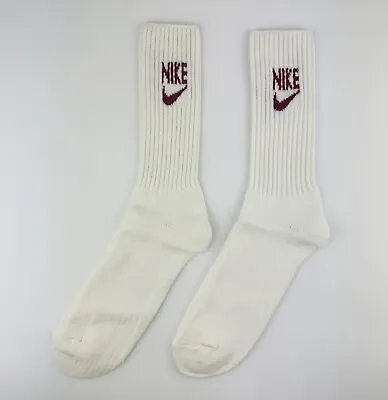 Vintage New/Old Stock 80s Nike Spellout Socks Maroon Men's Made USA Sz 10-13 • $44.99