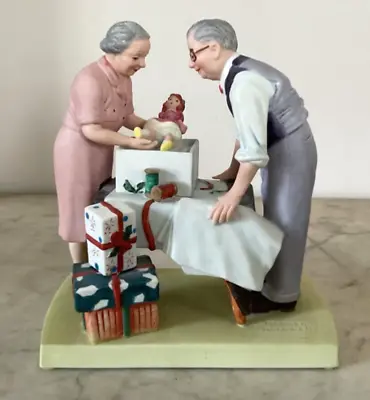 Norman Rockwell  Wrapping Christmas Presents  The American Family Figurine 1980 • $23.78