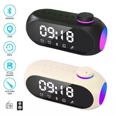 Bedside Digital Alarm Clock LED Display Bluetooth Speaker With FM Radio TF AUX • $24.99