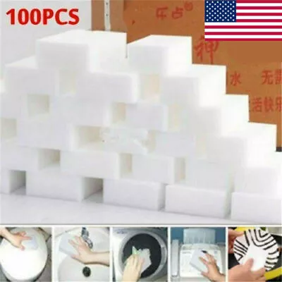 US--100* BULK PACK Magic Sponge Eraser Melamine Cleaning Cleaner Foam 3/4  Thick • $11.18