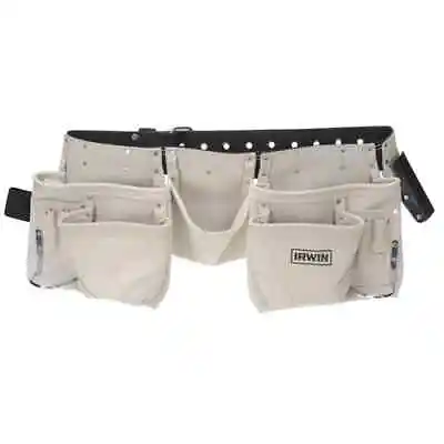 Irwin 10 POCKETS CONSTRUCTION TOOL BELT Double Stitching SUEDE LEATHER USA Brand • $187.95