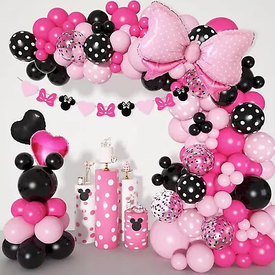 Kit De Arco Guirnalda Globos Minnie Mouse Decoracion Para Fiestas Cumpleaños • $25.99
