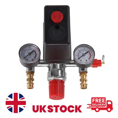 £12.19 • Buy 240V Pressure Switch Air Valve Manifold Compressor Control Regulator Gauges UK