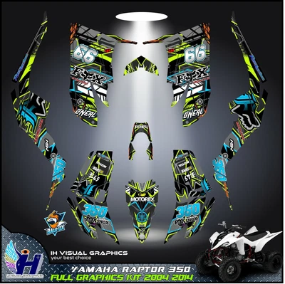 $159.99 • Buy Yamaha Raptor 350 Graphics Kit 2004 2006 2009 To 2014 Decals Stickers Atv Utv