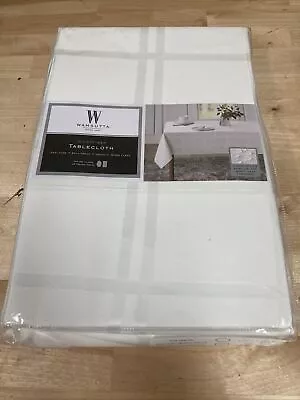 NEW Wamsutta Spill Proof 60 In X 140 In Oval Microfiber Tablecloth - White • $20.99